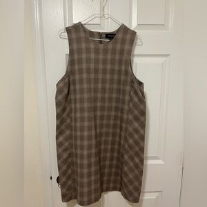 Banana Republic Taupe Plaid Mini Dress